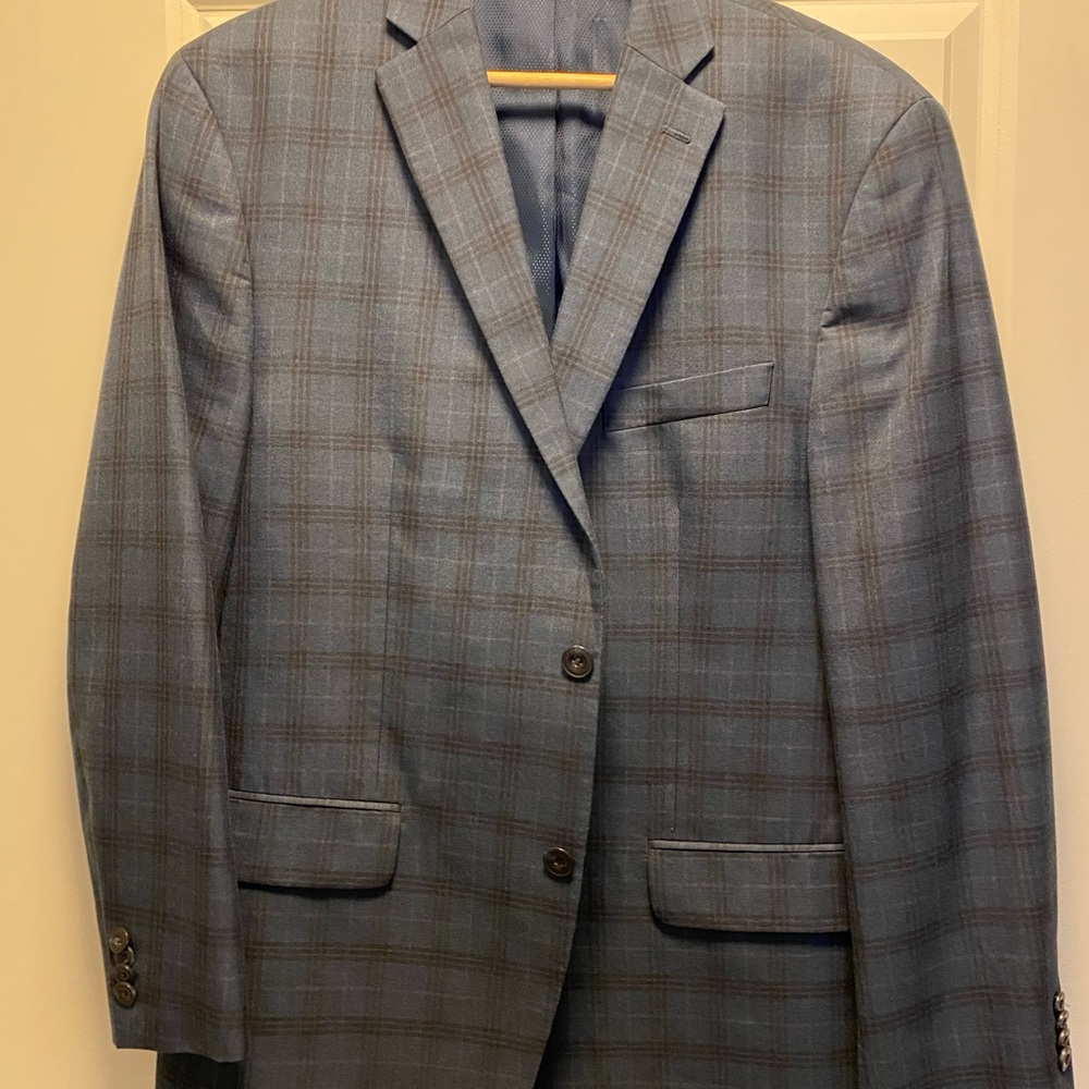 Men’s Navy Plaid Blazer
